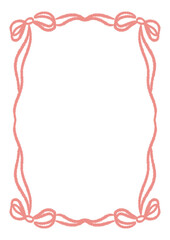 frame with ribbon in coquette cute classy theme fit for birthday wedding dinner lunch chic gathering invitation in Pink peach