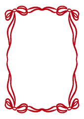 frame with ribbon in coquette cute classy theme fit for birthday wedding dinner lunch chic gathering invitation in Red