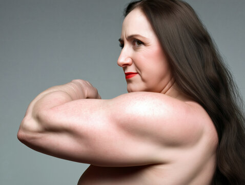 female portrait: muscles