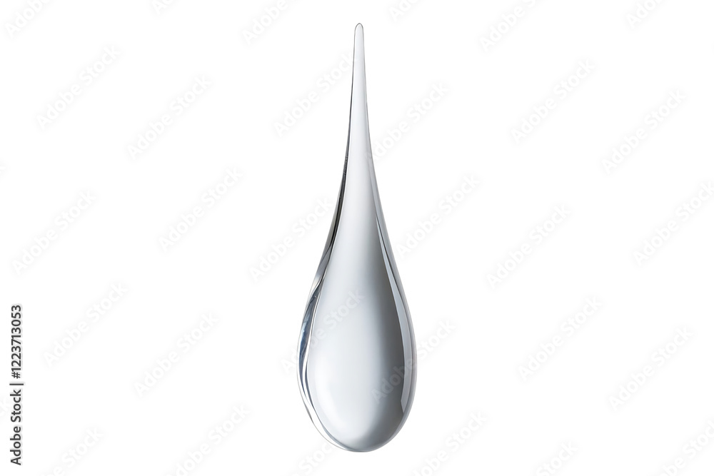 Fototapete A crystal clear drop of water on an isolated background. Drop png for copy paste. Generated with AI..