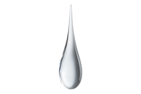 A crystal clear drop of water on an isolated background. Drop png for copy paste. Generated with AI..