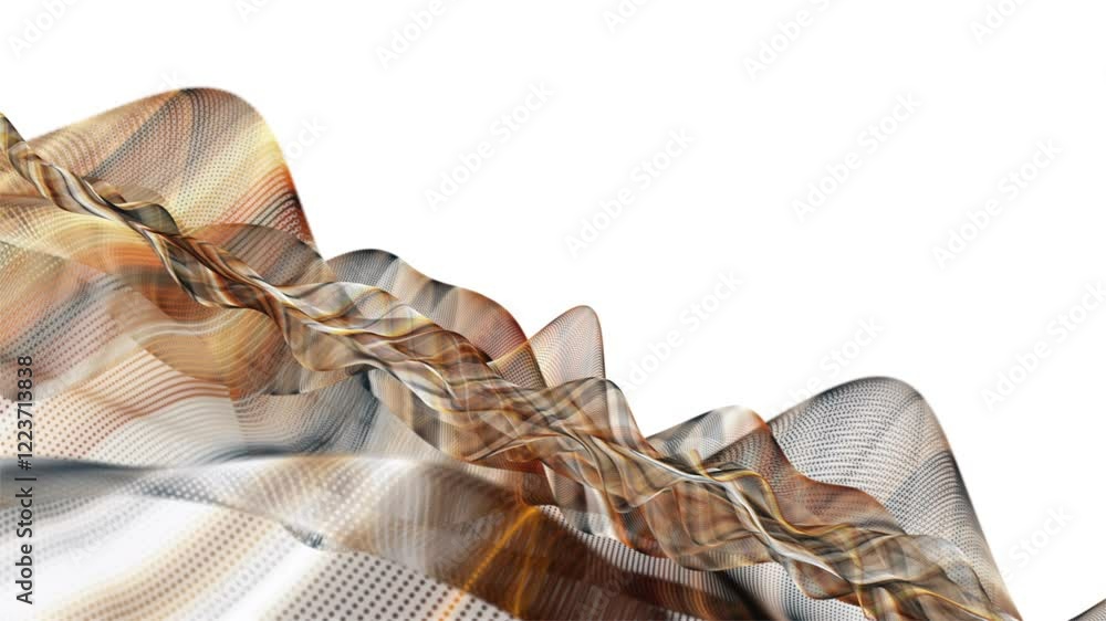Aufkleber fantastic video animation with particle wave object in slow motion and space for text, 4096x2304 loo