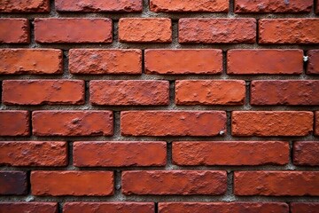 Obraz premium Single red brick against rustic stone background, building, single, closeup