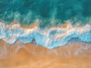 The ocean is calm and the waves are small. The water is blue and the sky is clear