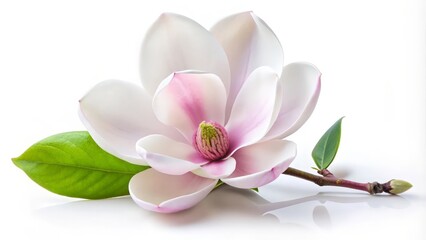 Magnolia Blossom with Leaves