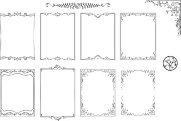 vector frames black on a white background