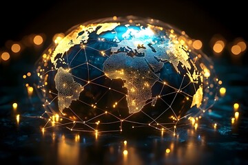 Global connectivity around the world. The concept of bringing the world closer together with new technology