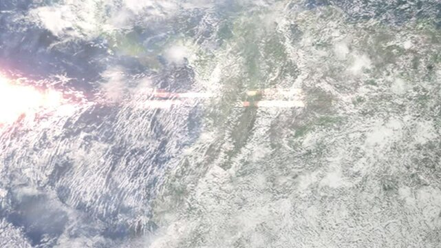 Zooming in on Buga, Colombia frome space - Perfect for Travel Intros and Backgrounds. Realistic 3D Animation.