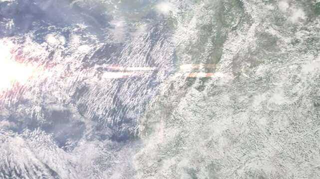 Zooming in on Tumaco, Colombia frome space - Perfect for Travel Intros and Backgrounds. Realistic 3D Animation.