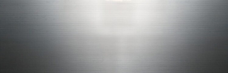 Silver metallic texture background. Fine brushed steel plate design. High-quality shiny surface. Suitable for industrial, tech, modern design projects. Image perfect for displays website backgrounds.