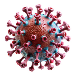Microscopic Virus Detailed 3D Render Red Pink art cell covid corona health      