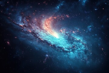 Naklejka premium galaxy background in teal blue violet