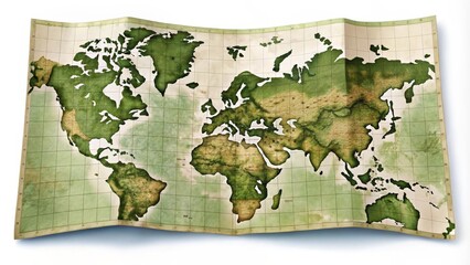 Antique World Map Illustration