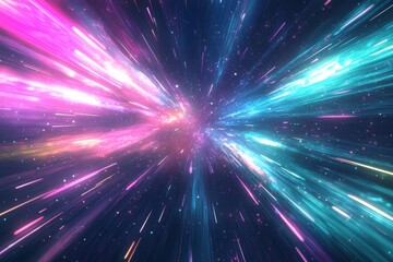 Naklejka premium Vibrant image abstract space background with neon colors