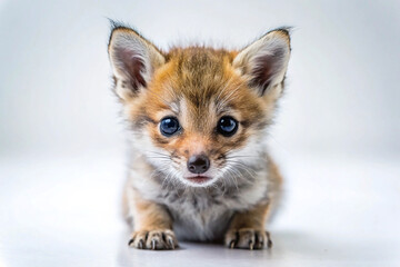 Obraz premium Adorable fox kit, eyes, fur, paws, wildlife.