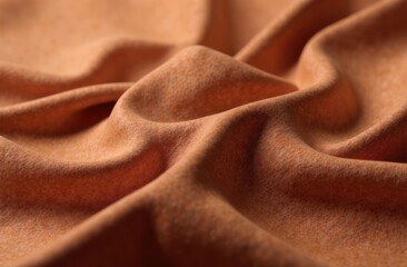 soft fabric texture in mocha mousse tones with gentle folds creating abstract pattern. textile industry poster. fabric, material, texture, closeup background
