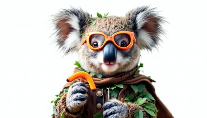 Obraz premium Cool Koala Wearing Sunglasses with Boomerang
