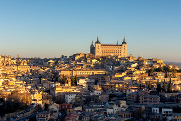 Vista de Toledo desde el mirador de la vega, Toledo, España