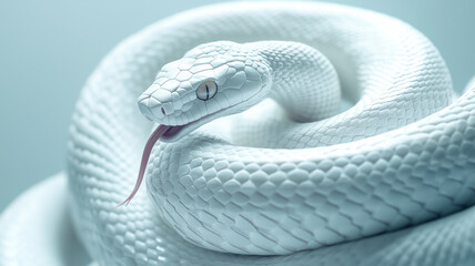 Fototapeta premium 白蛇のミニマリスティックな美しさ