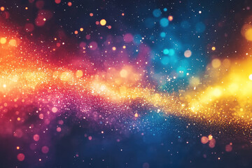 Obraz premium Vibrant cosmic dust: a swirling nebula of colorful glitter and light.