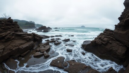 Coastal Wilderness with Rugged Rocks