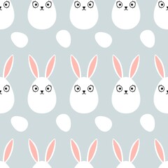Obraz premium Easter eggs seamless rabbits pattern for wrapping paper and fabrics and linens and kids clothes print and spring party accessories
