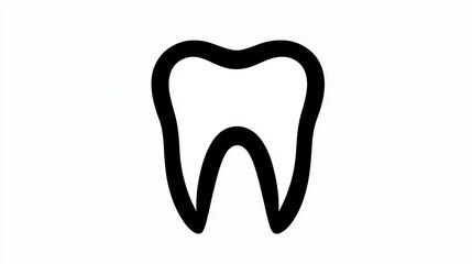 Fototapeta premium Tooth black icon symbol silhouette flat design style sign. Tooth simple silhouette on white. Dentist cocnept. Modern, minimalist icon in black color. Web site and mobile app design vector element.