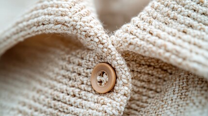 A creative close-up of a jacket woven with newspaper and organic fibers, the texture emphasizing eco-conscious craftsmanship