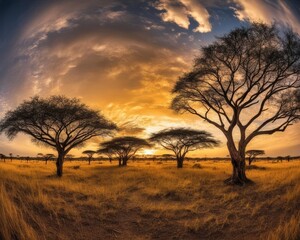 Glorious Skies Above Savannah Tree