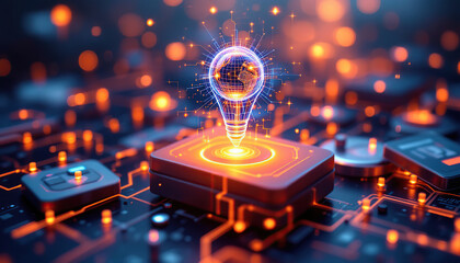 Obraz premium Global Innovation Through Digital Technology Advancement