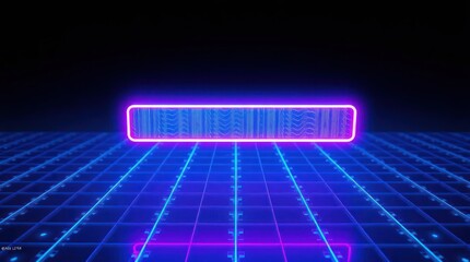 Fototapeta premium futuristic digital environment with glowing pink and blue neon elements
