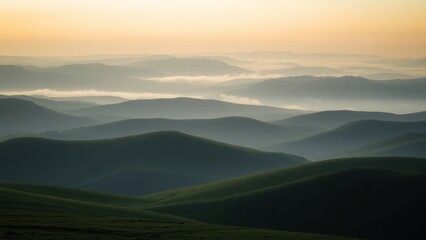 Fototapeta premium Calm Morning Horizon with Rolling Hills