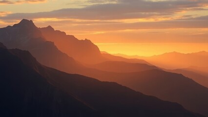 Fototapeta premium Dawn Over Majestic Mountain Ranges