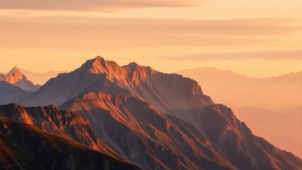 Radiant Mountain Landscape at Dusk