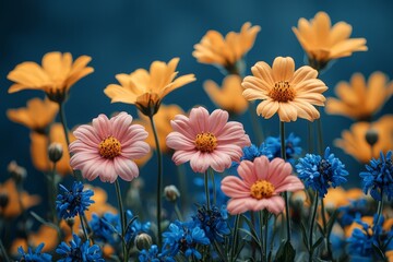 Fototapeta premium Illustration of a flower meadow in spring