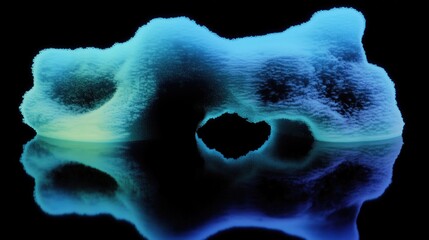 Naklejka premium crystallised abstract colourful organic object on dark background 