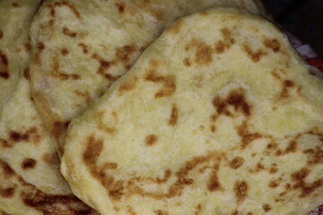 Moroccan Msemmen oe Msemen Close-up