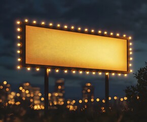 blank billboard in night city