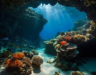 Naklejka premium Underwater Cave