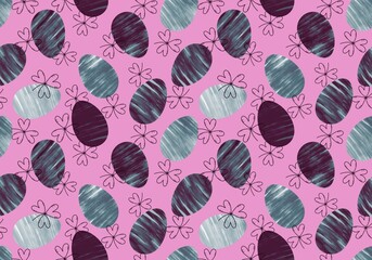 Easter seamless pattern with eggs for wallpaper and fabrics and textiles