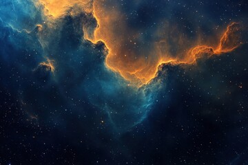 Fototapeta premium Abstract space background in deep blue coral and ochre for highquality digital and print designs