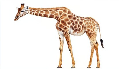 Obraz premium Majestic Giraffe Watercolor Painting - Exquisite Wildlife Art