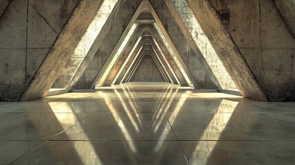 Fototapeta premium Concrete Corridor Architecture Light And Shadow Design