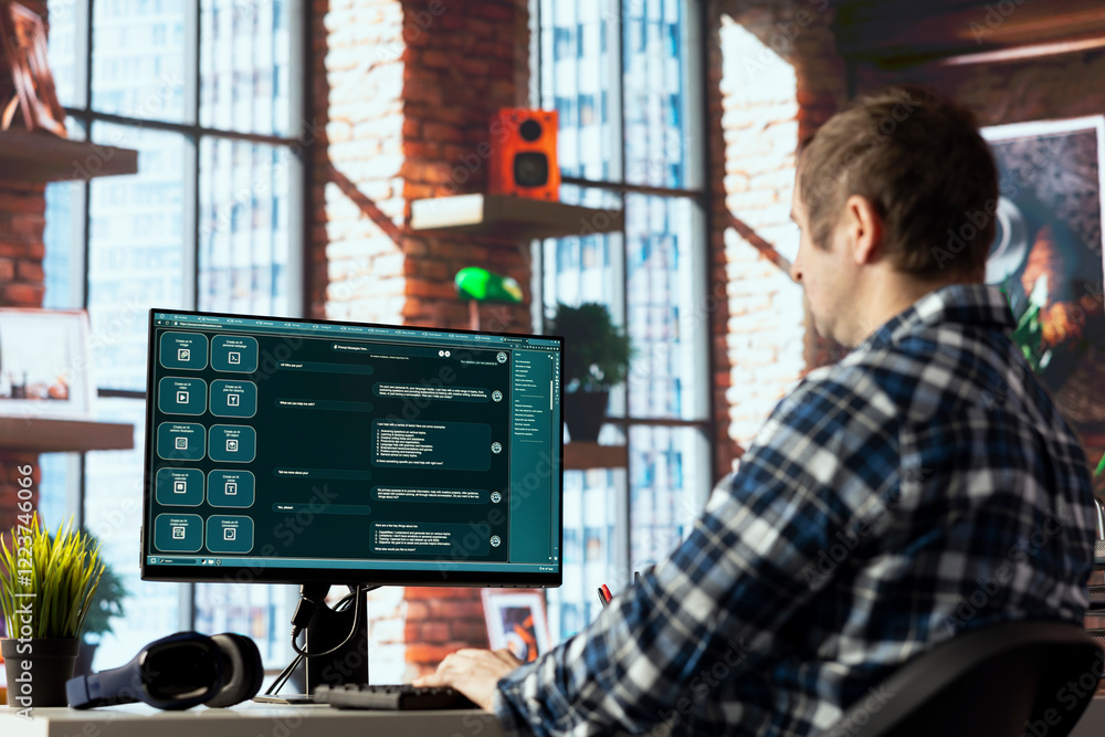 Aufkleber man speaks with artificial intelligence gpt trained on vast amounts of textual data to understand an