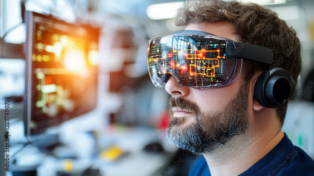 Poster ai generates innovative solutions for technology enthusiasts in a high-tech workspace environment