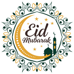 Eid Mubarak Vector Card Design