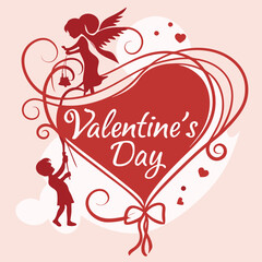 Happy Valentines Day Vector Card