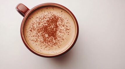 Aromatic Hot Chocolate in a Rustic Cup