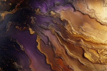 Obraz premium Ambient Mercury Surface Abstract Background in Deep Purple