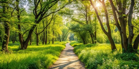 Fototapeta premium Sunlit Forest Path